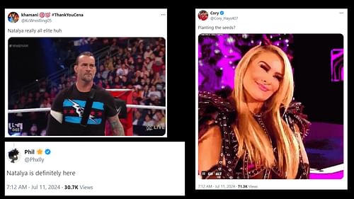 Fans react to the possibility of Natalya joining AEW! [Screenshots via WrestleOps' Twitter]