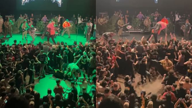 Watch: AEW star flings Darby Allin into the crowd during concert
