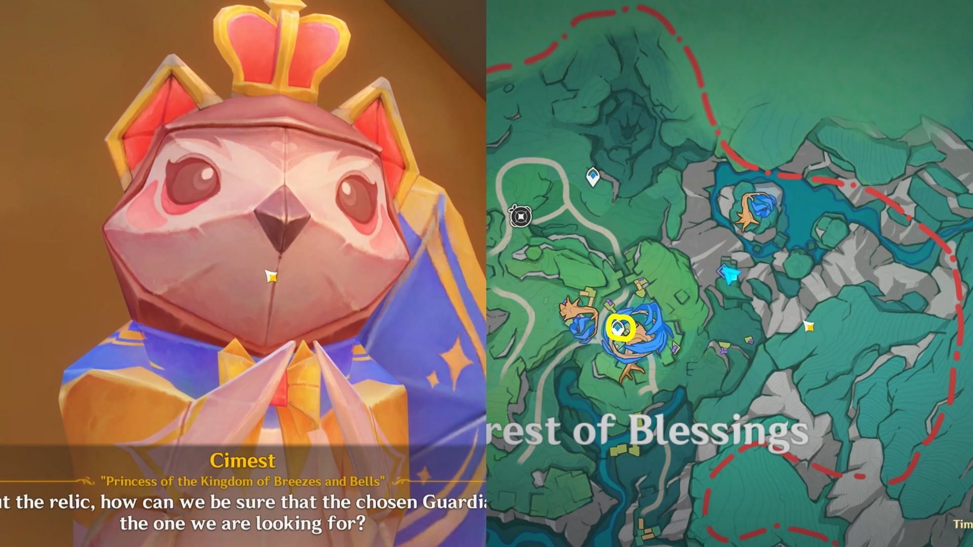 The Forest and the Princess quest starting location (Image via HoYoverse)