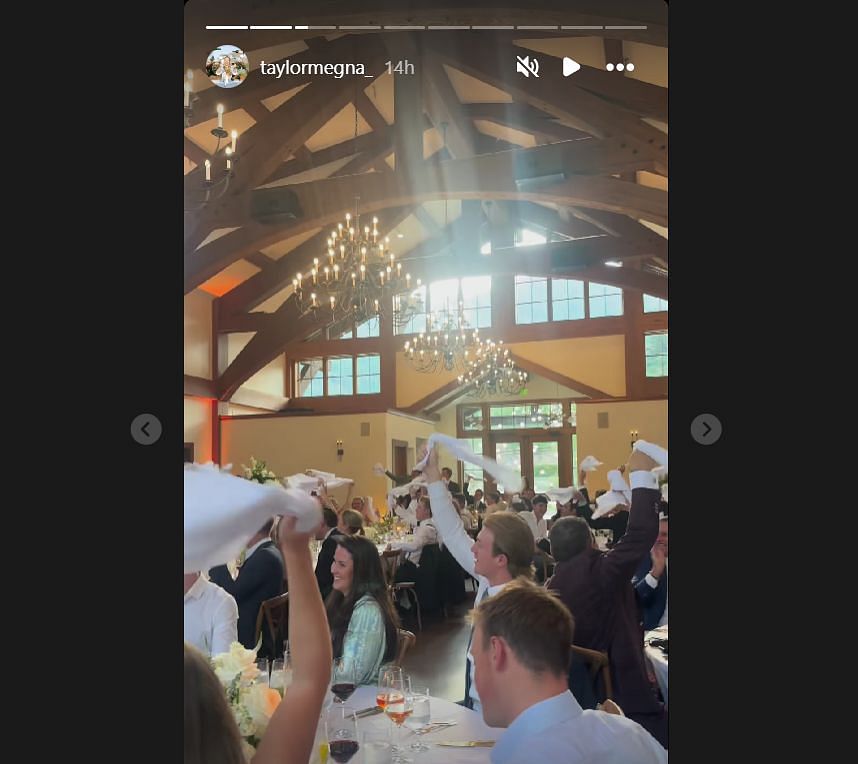 Megna shared the clip of Guests waving hanky.