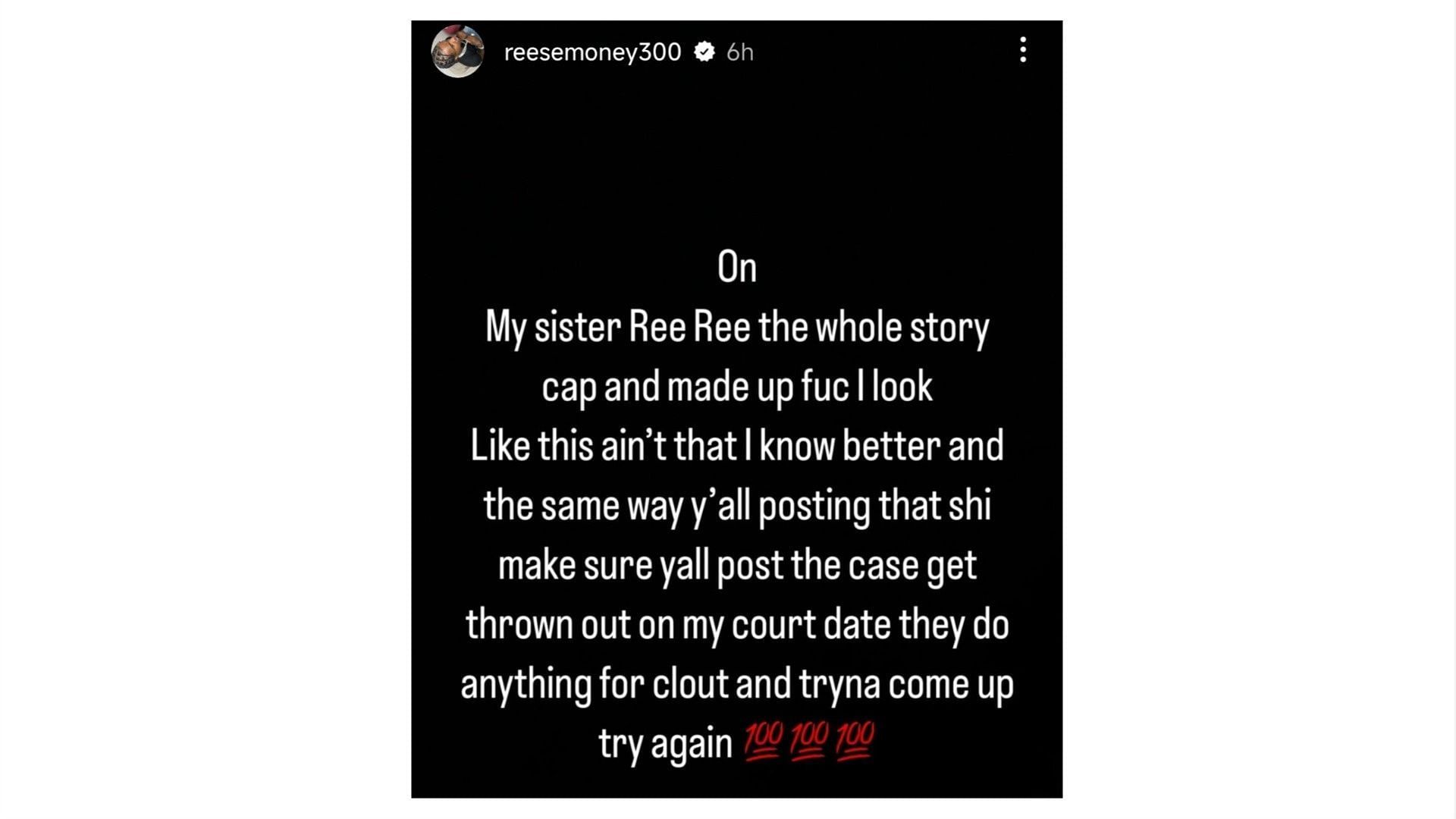 Reese denied the allegations against him, (Image via @reesemoney300/Instagram)