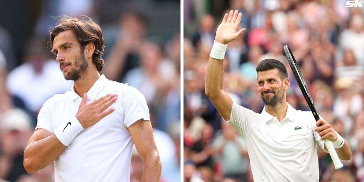 Lorenzo Musetti (L) and Novak Djokovic (R) [Image Source: Getty Images]