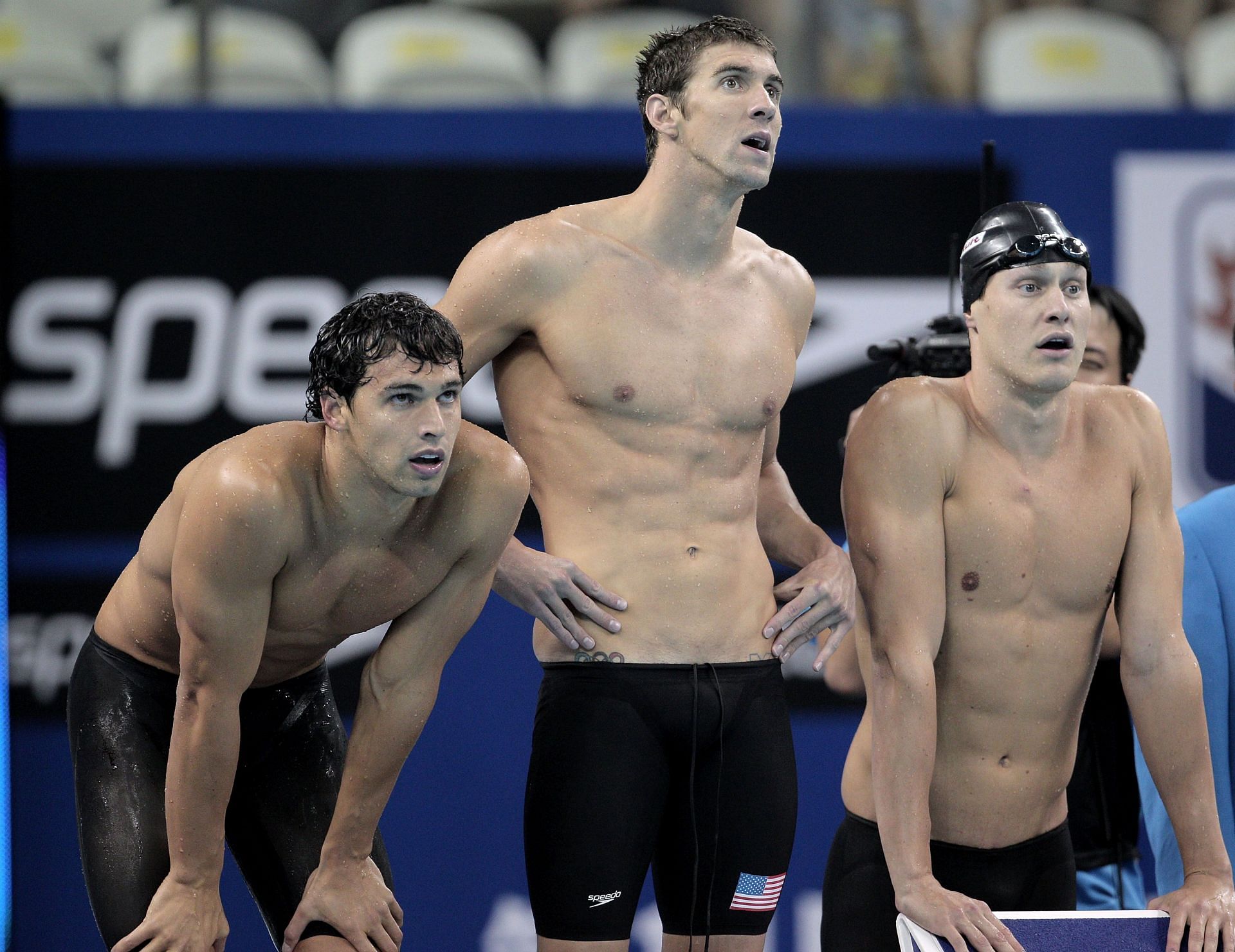 14th FINA World Championships-Michael Phelps (middle), Ricky Berens (left) (Photo-Getty)