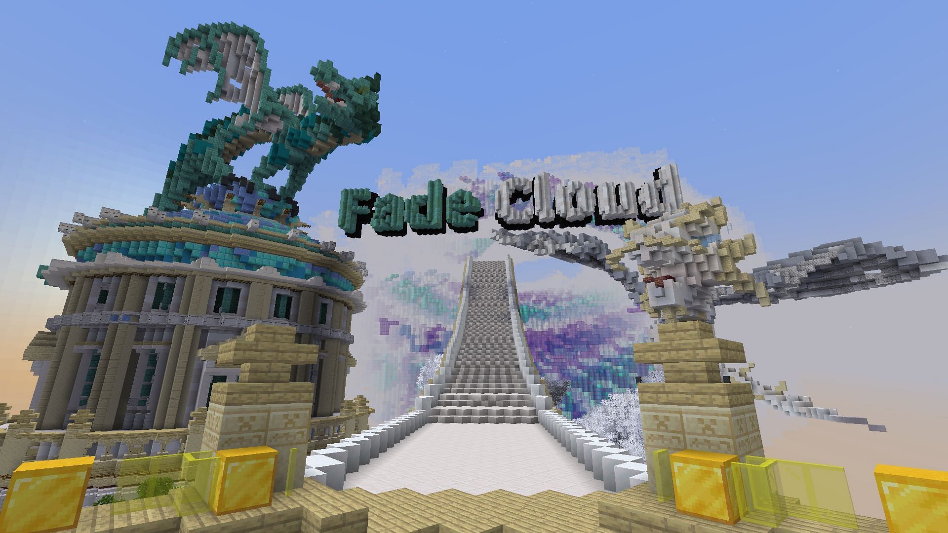 FadeCloud&#039;s very aesthetic spawn area (Image via Mojang)