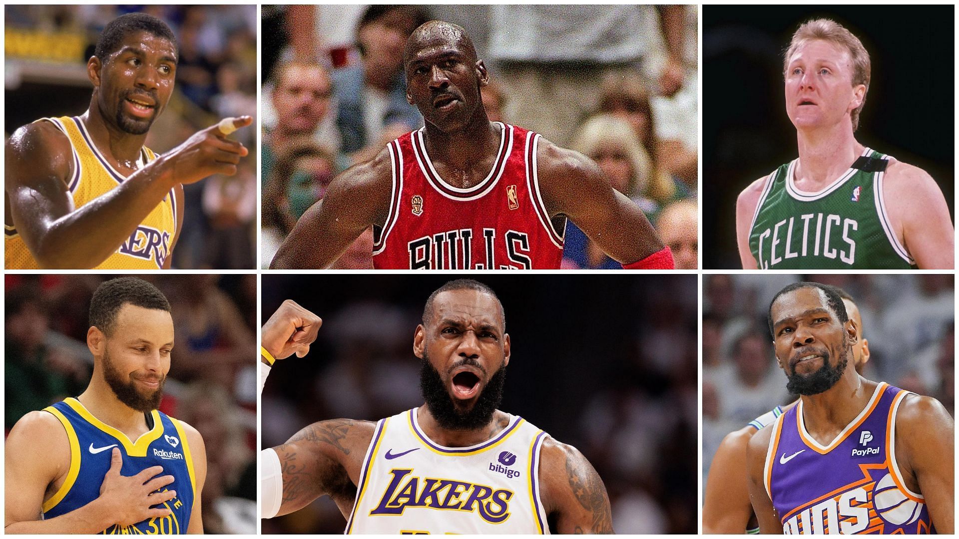 Team USA fans choose between LeBron-Steph-KD and MJ-Magic-Bird trios. (Photos: GETTY and IMAGN) 