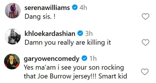 Celebrities comment on La La Anthony's post. (Photo: Screengrabbed from La La's post)