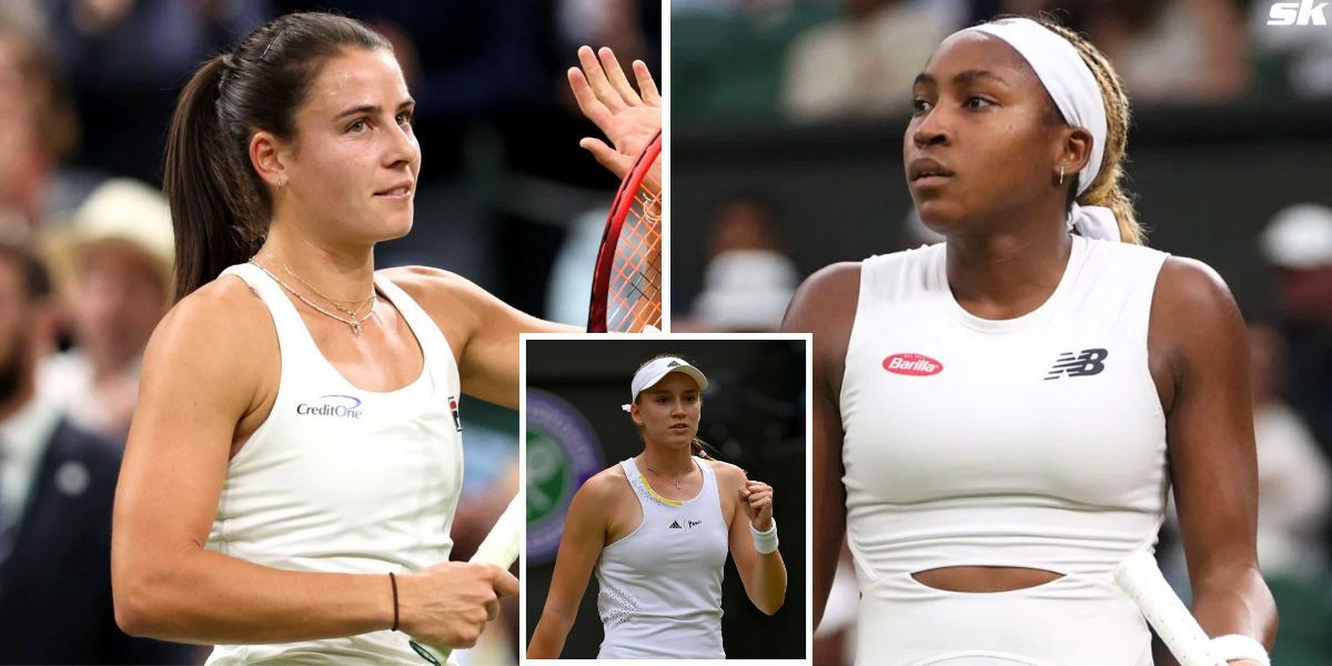 Emma Navarro (L), Elena Rybakina (inset) and Coco Gauff (R) (Source: Getty)