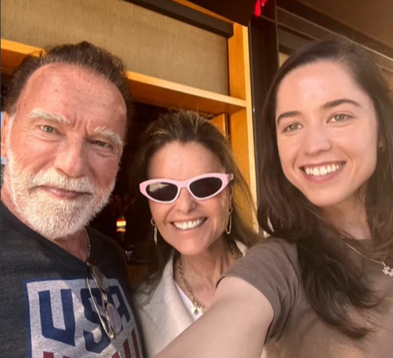 Christina Schwarzenegger with Arnold and Maria 