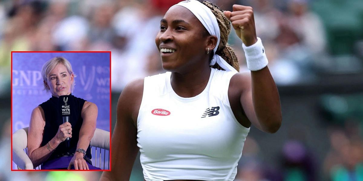 Chris Evert reacted to Coco Gauff creating history by becoming Team USA flag bearer. (Images via GETTY)