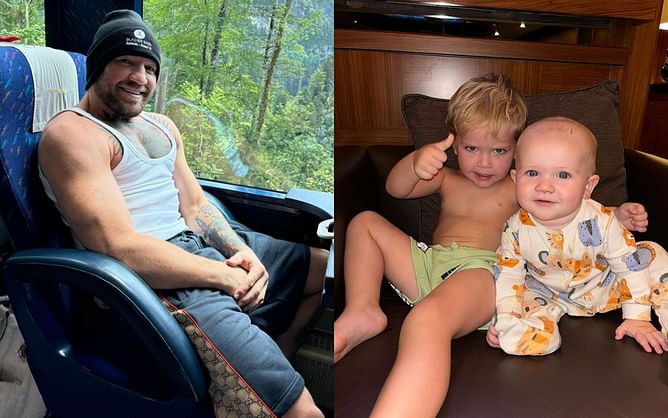 In Photos: Conor McGregor shares adorable snaps of sons Rian and Mack with the former flexing