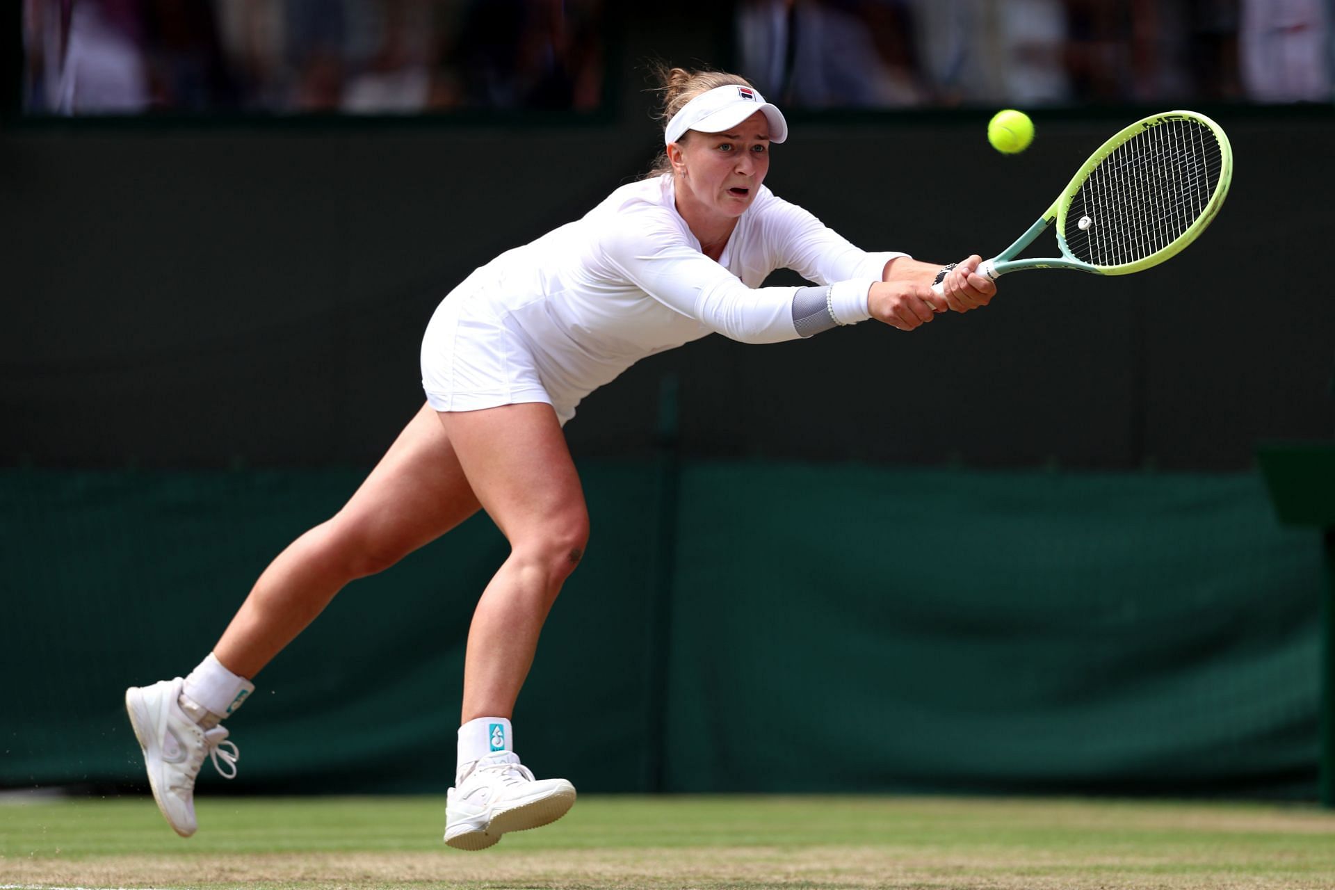 Barbora Krejcikova in action at Wimbledon 2024