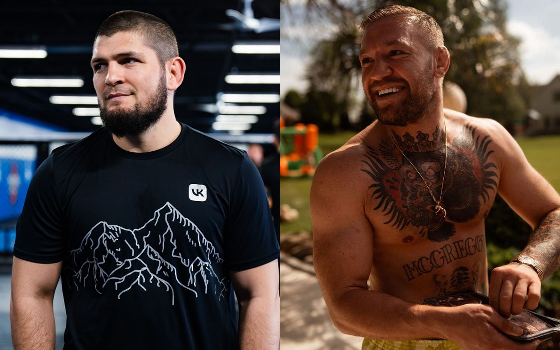 Khabib Nurmagomedov (left) was brutally trolled by Conor McGregor (right) in light of his alleged troubles with the Russian Government. [Images courtesy: @khabib_nurmagomedov and @thenotoriousmma on Instagram]