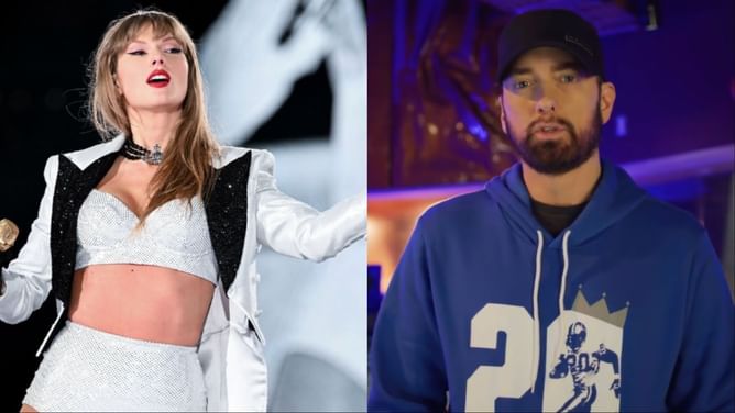 "He's been on the Taylor defense squad for like 15 years"- Fans react as Eminem praises Taylor Swift during viral AI Slim Shady interview