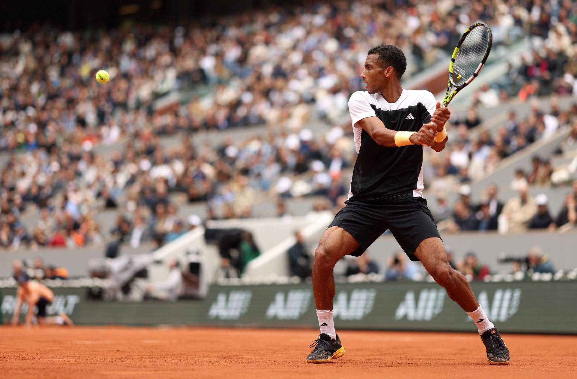 Felix Auger-Aliassime at the 2024 French Open. (Photo: Getty)