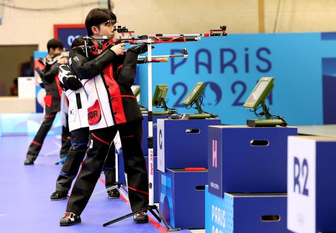 Why is angle for shooting not available for stream in Paris Olympics 2024?