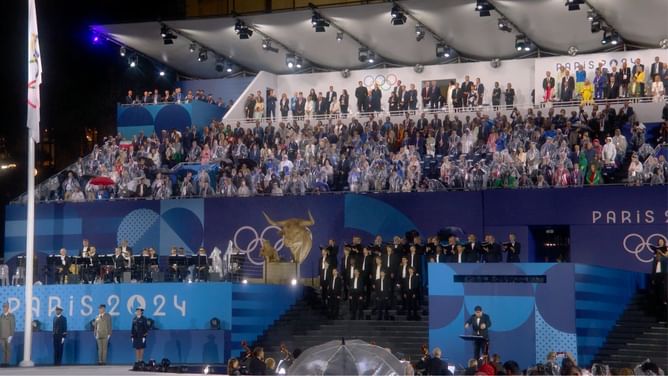 Paris 2024 Olympics opening ceremony suffers major gaffe as Olympic flag raised upside down