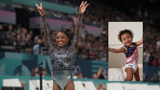 WATCH: Simone Biles' baby niece Ronni cheers for the gymnast dressed in Team USA leotard ahead of the gymnastics finals at Paris Olympics