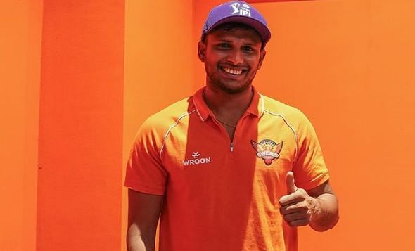 T Natarajan with the Purple Cap after a league game against Rajasthan Royals (Image Credits: Sunrisers Hyderabad&#039;s Instagram)