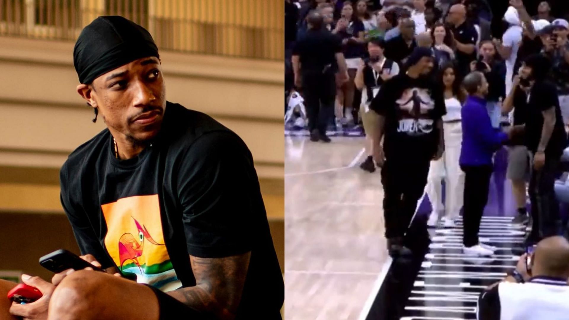 DeMar DeRozan receives resounding welcome in Sacramento feat. Kendrick Lamar