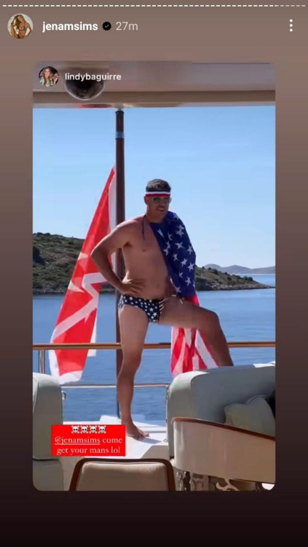 Brooks Koepka in US colors [Image Credit: Instagram - @jenamsims]