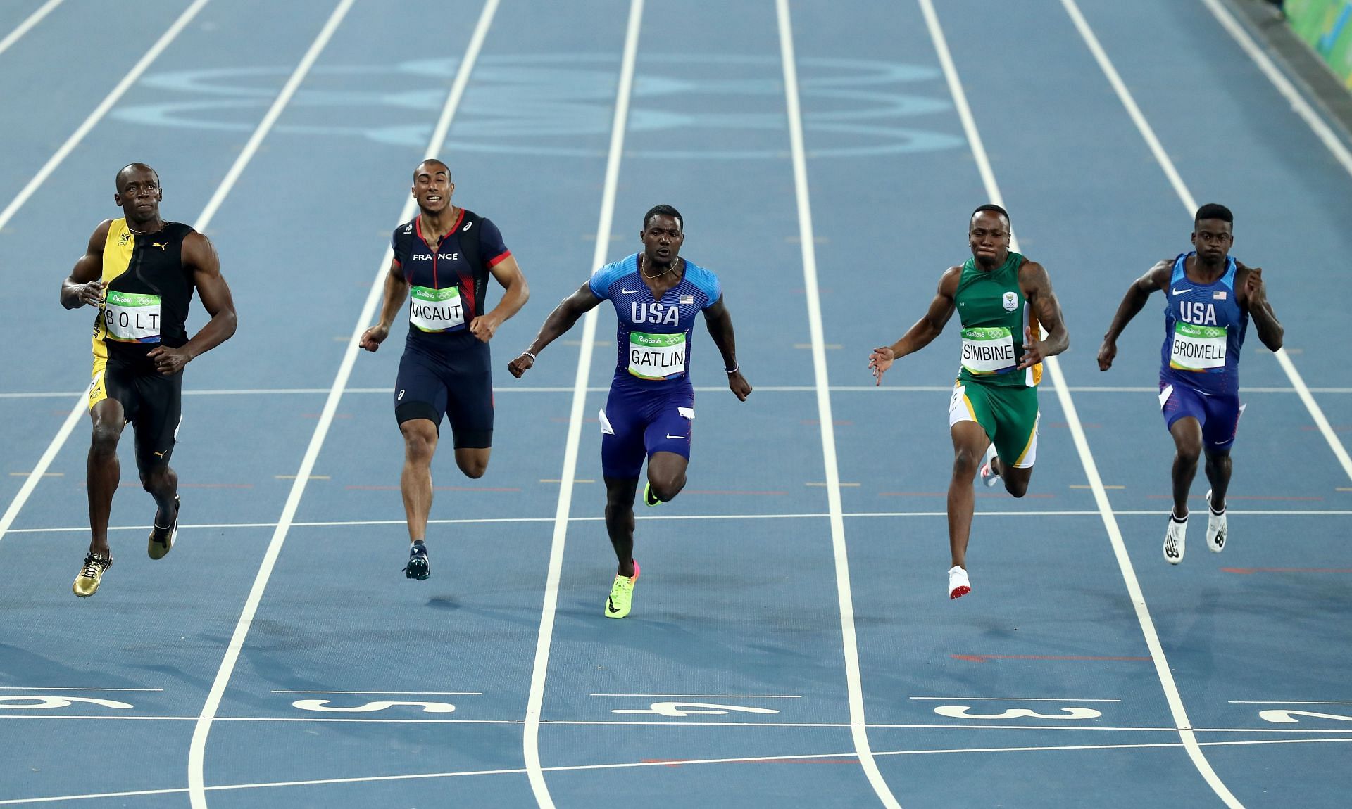 Justin Gatlin in the 100m finals at Rio 2016 - Getty Images