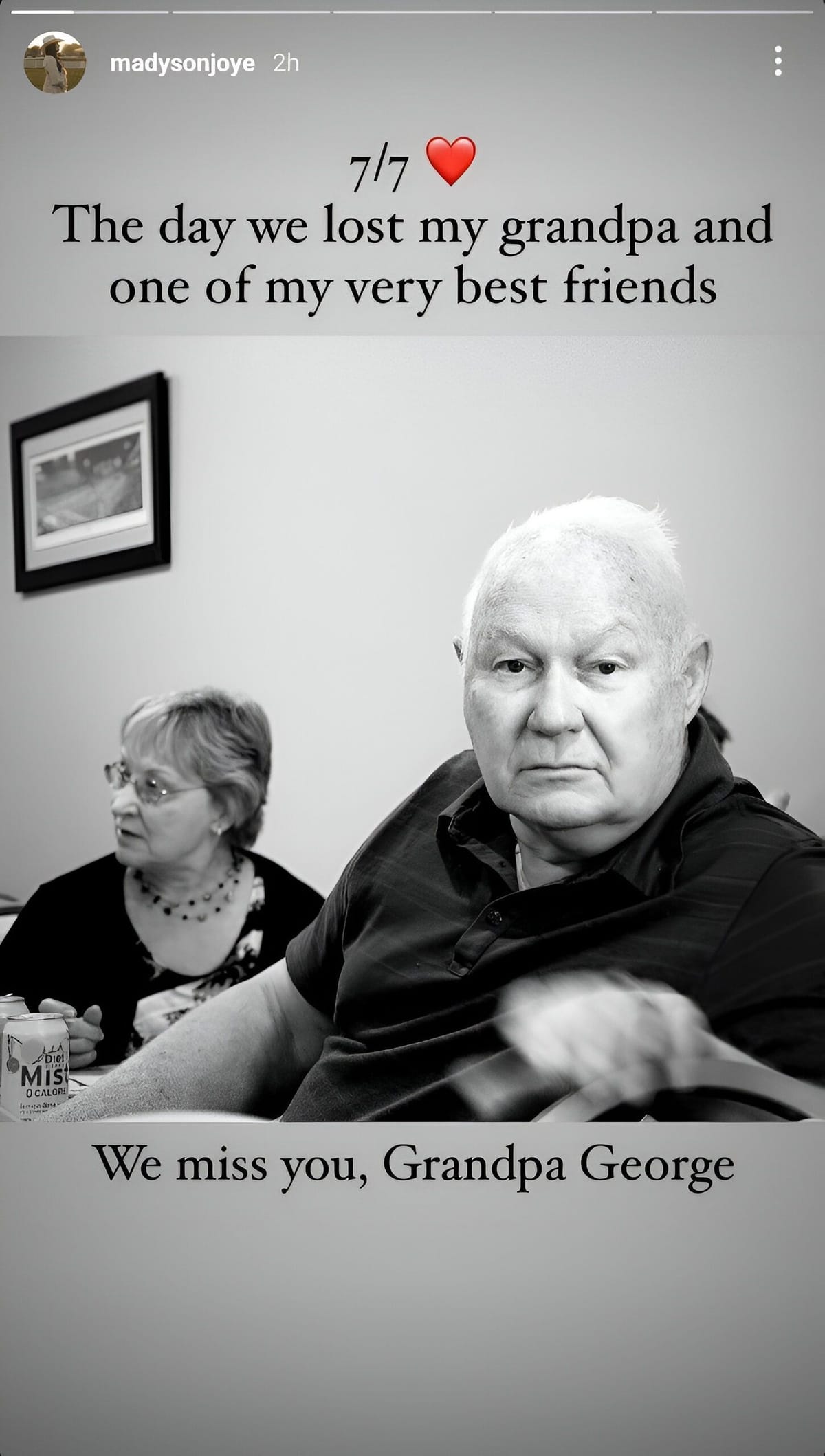 "We miss you" Ricky Stenhouse Jr.'s wife Madyson Joye remembers late