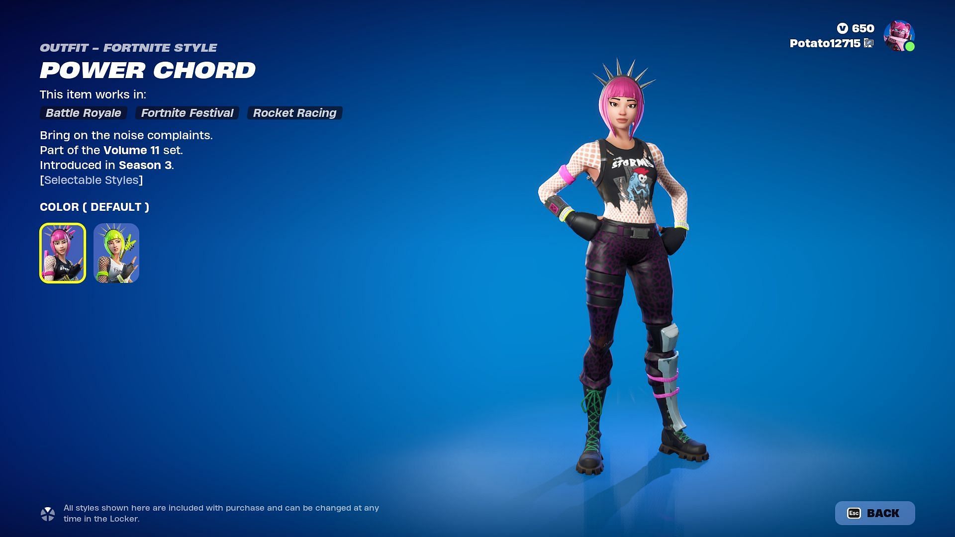 Power Chord and Riot skins are now in Fortnite (Image via Epic Games)