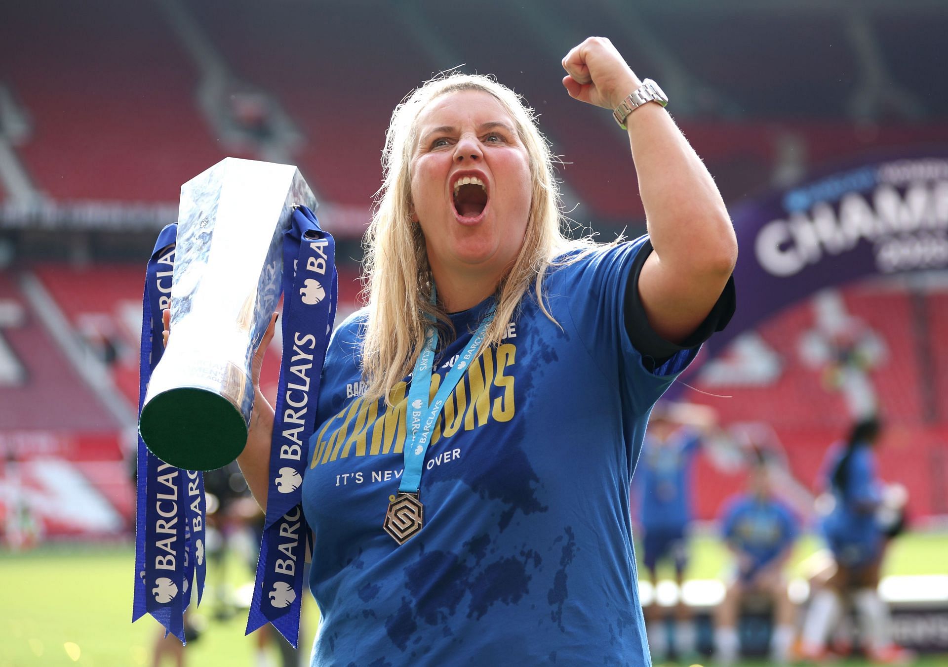 Emma Hayes at the Manchester United v Chelsea FC match - Barclays Women&acute;s Super League