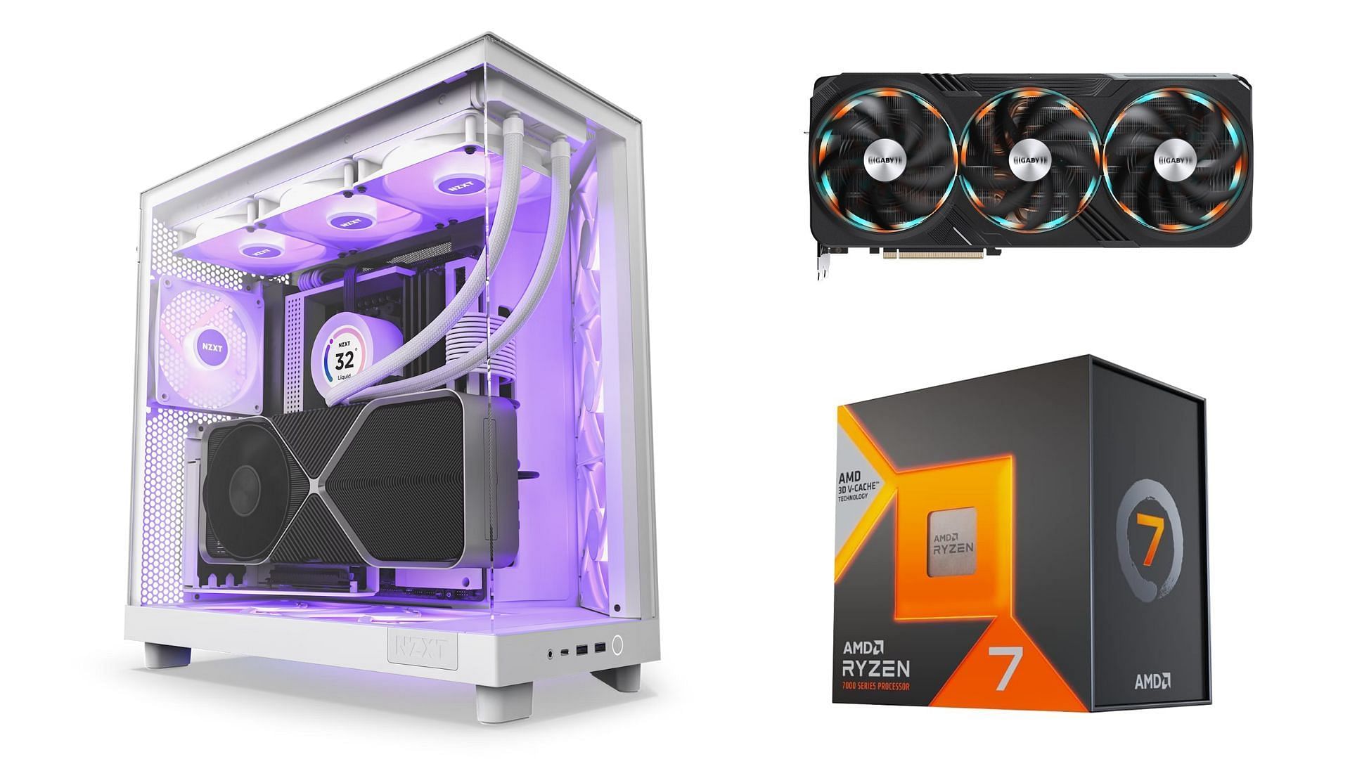 THE NZXT H6 Flow RGB is the perfect case for a clean 4K PC build (Image via NZXT, Amazon/Newegg)