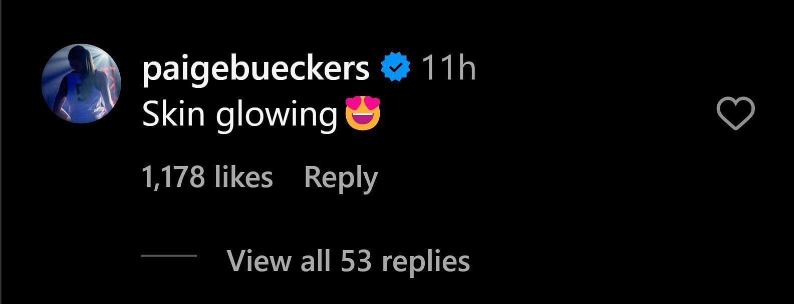 Paige Bueckers commented on KK Arnold&#039;s Instagram post (IG: KK Arnold)