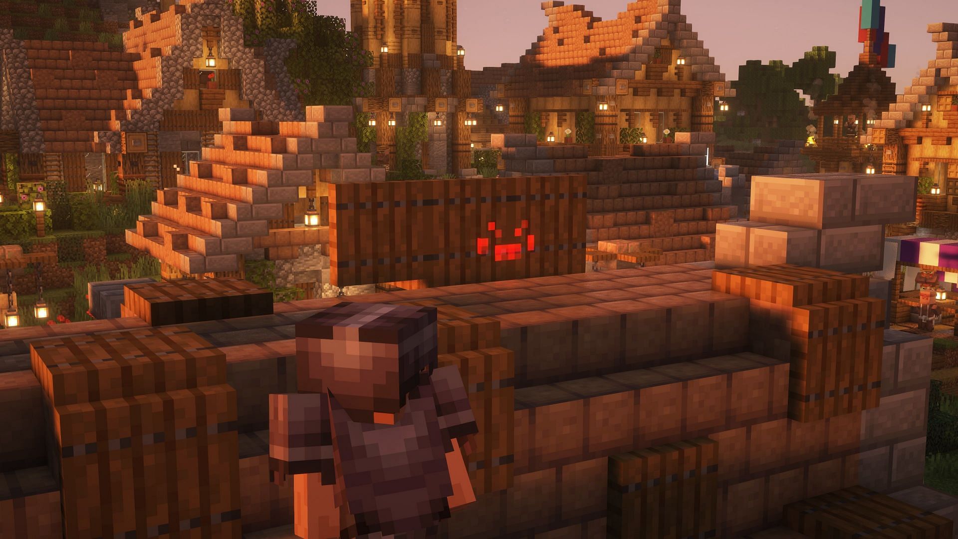 The player looking at an invisible spider (Image via Mojang)