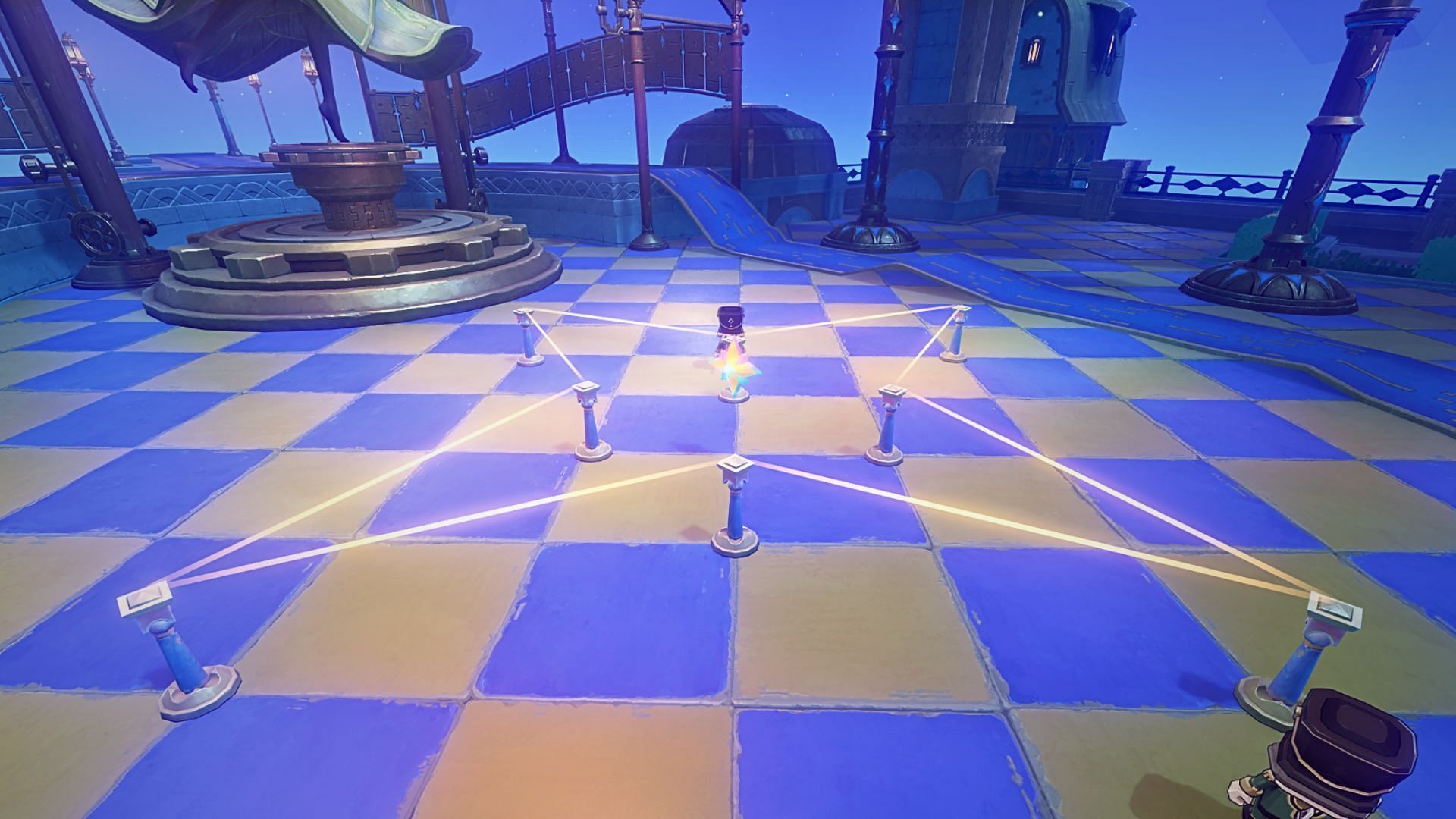 Solve the oracle pillar puzzle (Image via HoYoverse)