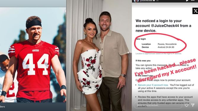 Kyle Juszczyk's wife Kristin pokes fun at 49ers star's new look as FB gets hacked on Twitter: "Idk him anymore"