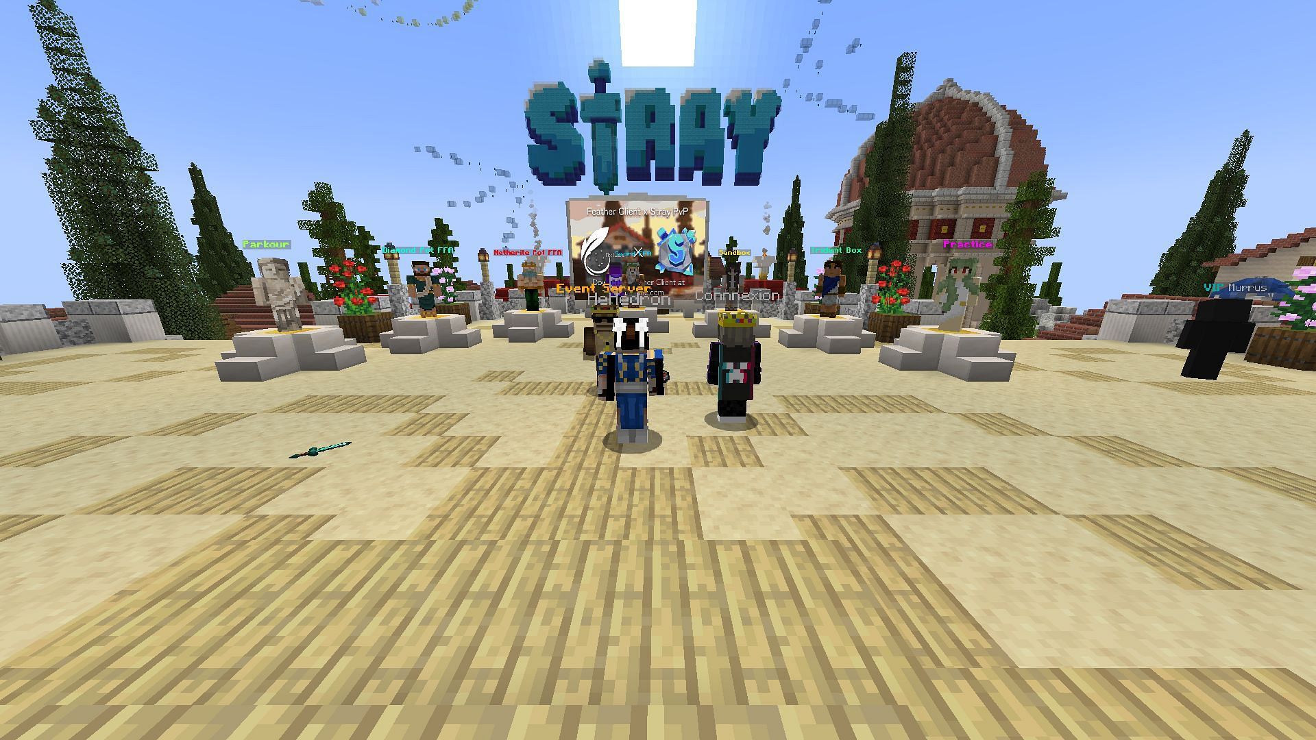 Stray offers multiple Minecraft PvP modes and a quality space to practice (Image via Stray.gg)