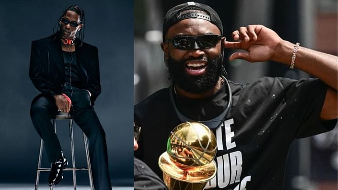 "Fans just get it" - Travis Scott shouts out supporters who returned Jaylen Brown's lost ring at championship parade