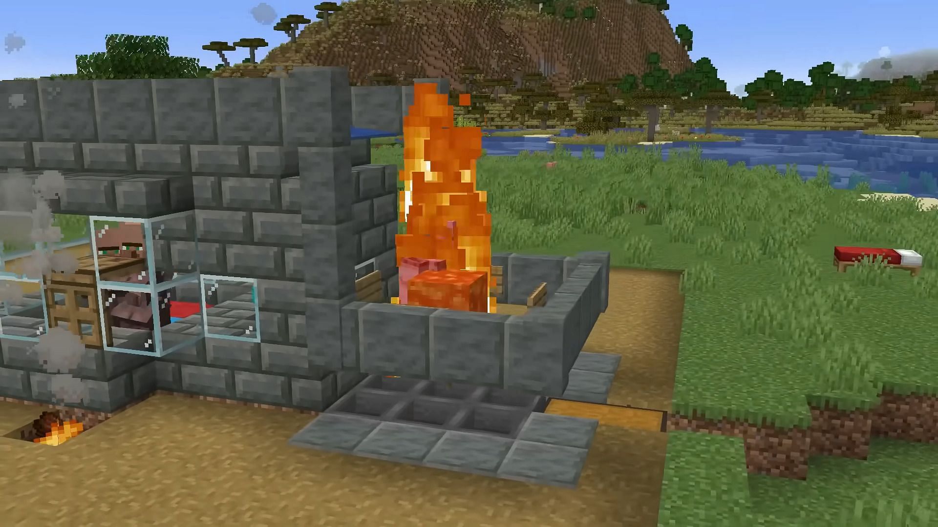 Hundreds of iron ingots can be farmed with iron farms per hour, which can then be sold for emeralds (Image via Wattles/YouTube)