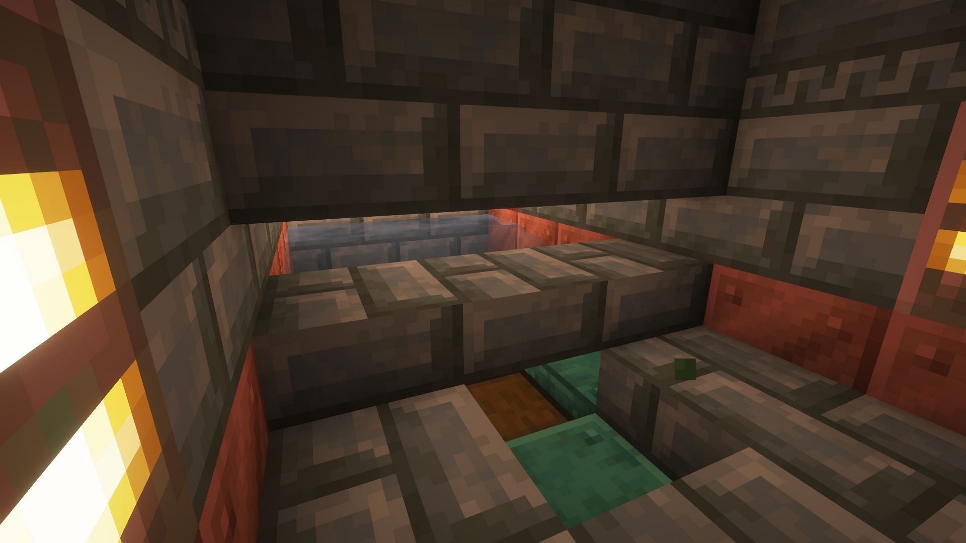 The water and slabs added into the farm (Image via Mojang)