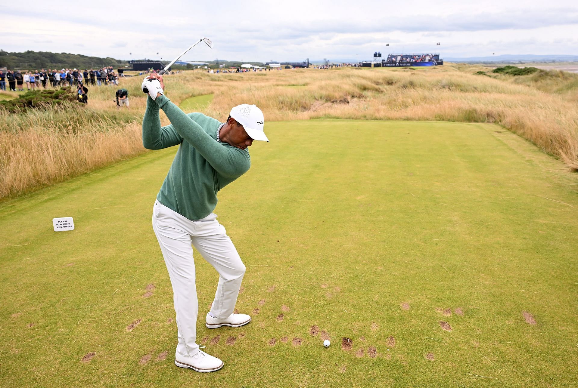 Tiger Woods arrived at Royal Troon on Sunday, July 14 (Image via Getty)