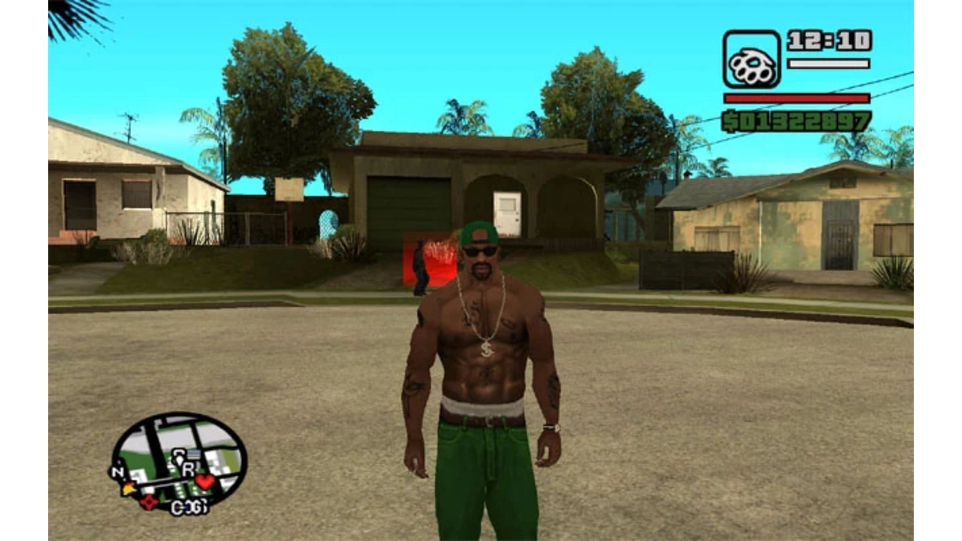 A muscular look of Carl &ldquo;CJ&rdquo; Johnson in San Andreas (Image via GTA Wiki)