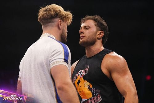 MJF and Will Ospreay stare down on Dynamite (Credit: AEW website)