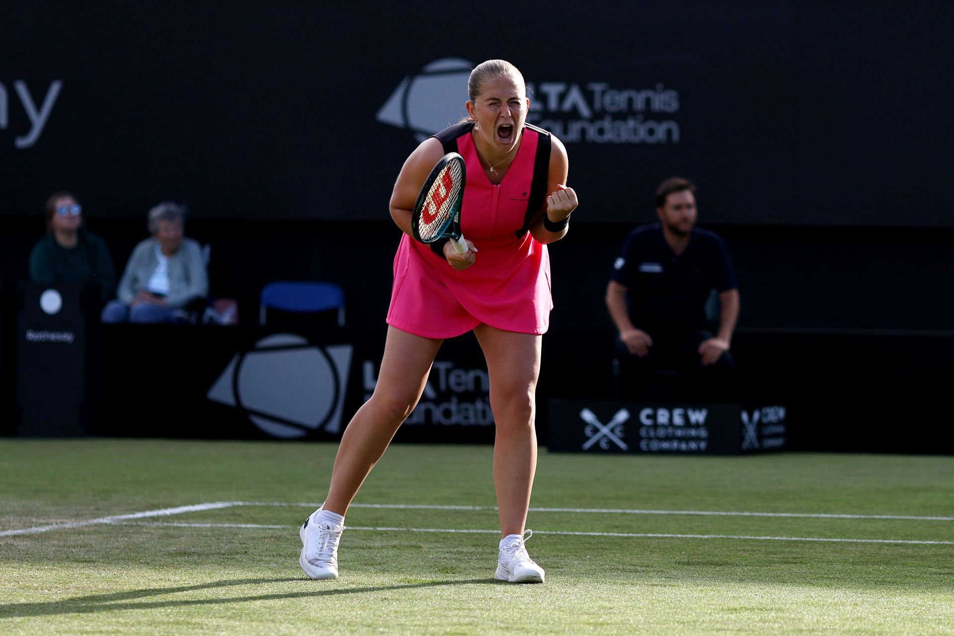 Jelena Ostapenko in action at the Rothesay International