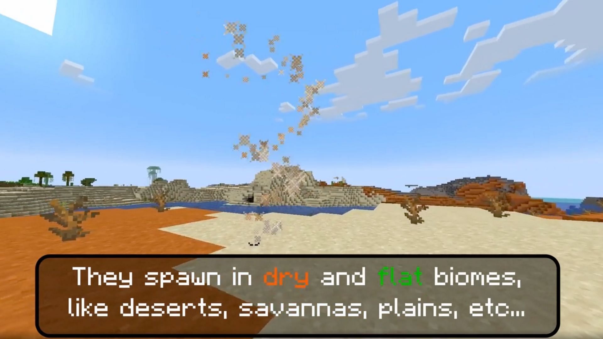 The dust devils can also launch players in the air (Image via Reddit/Max4005/Mojang Studios)