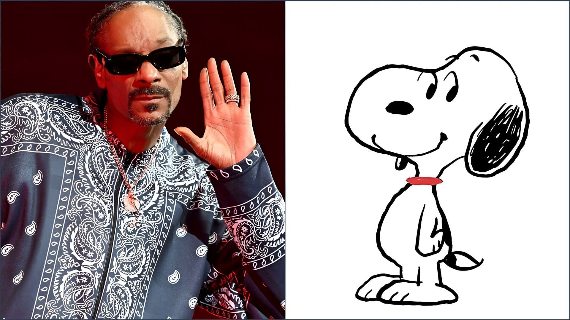 Snoop Dogg was nicknamed Snoop after Snoopy the dog from the Peanuts cartoon (Image via snoopdogg.com / peanuts.com)