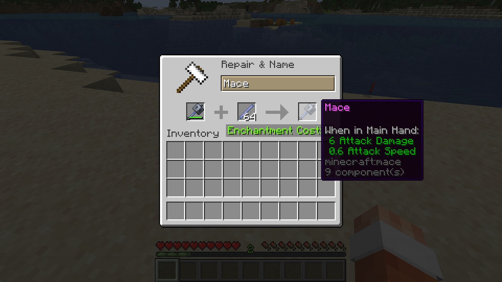 The mace can be repaired in multiple ways to suit a Minecraft player&#039;s available resources (Image via Mojang)