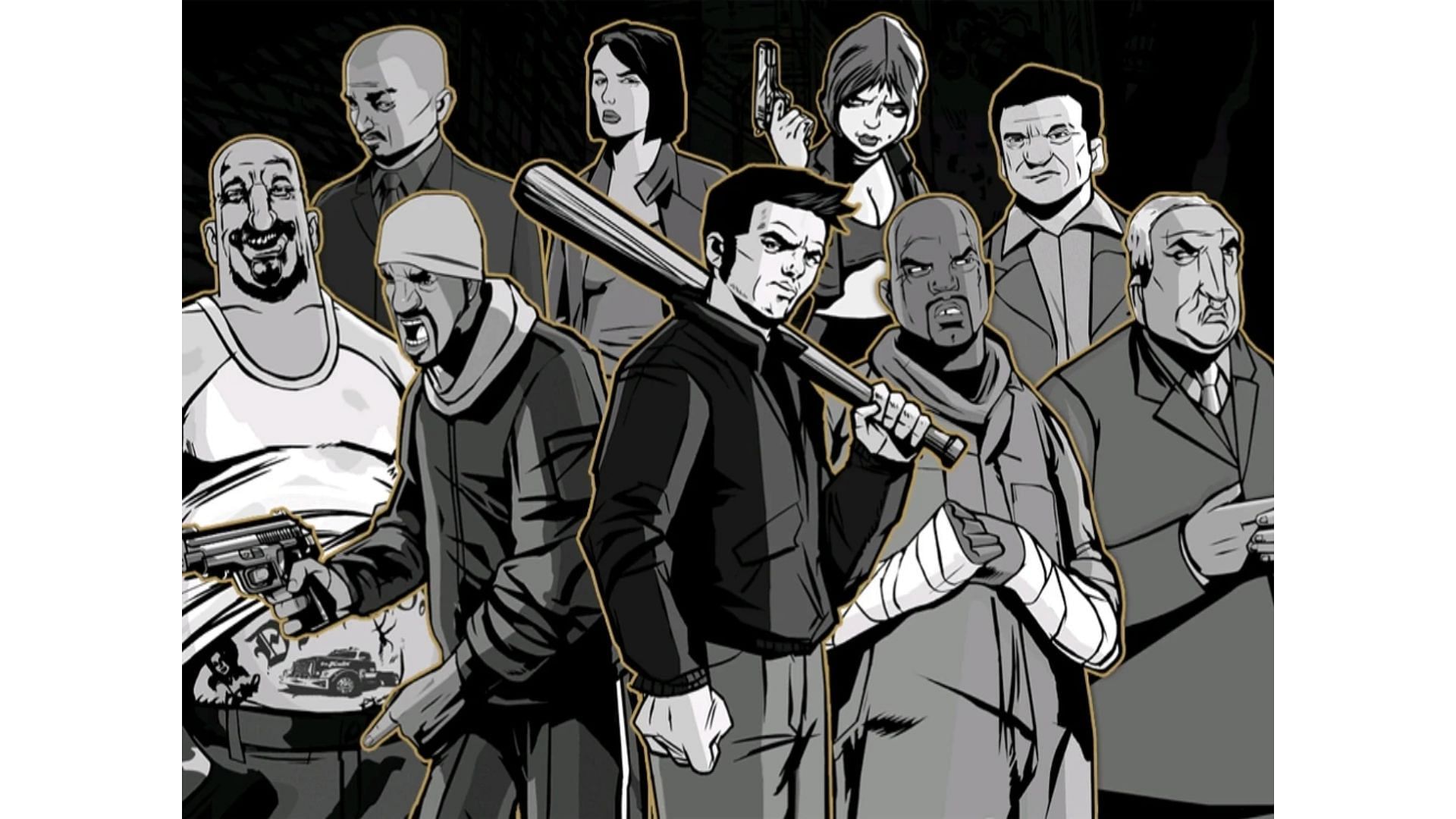 A promotional image of various Grand Theft Auto 3 characters (Image via Rockstar Games)