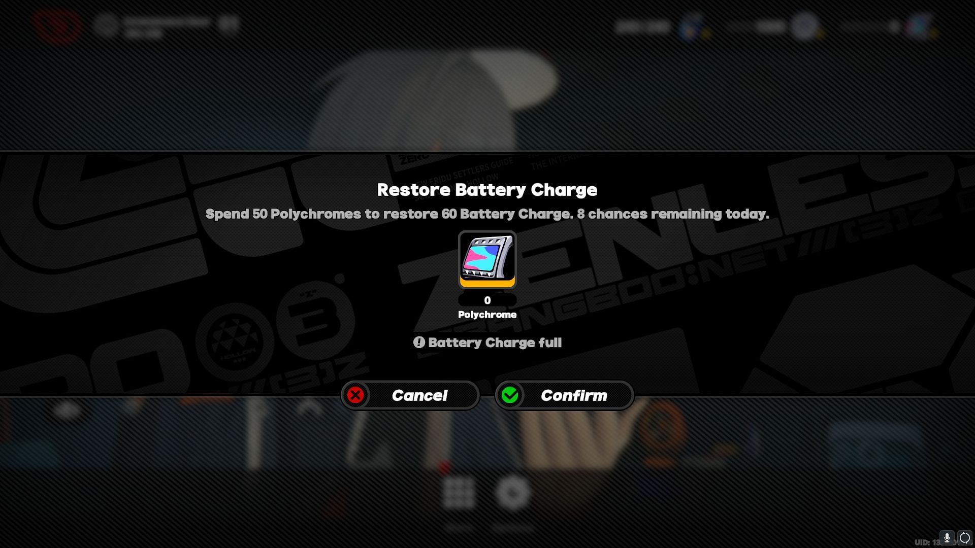 Spend your daily Battery Charge limit (Image via HoYoverse)