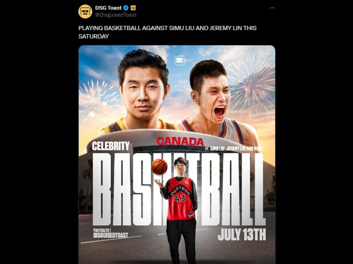 Disguised Toast announces basketball event with celebrities (Image via X/DSG Toast)