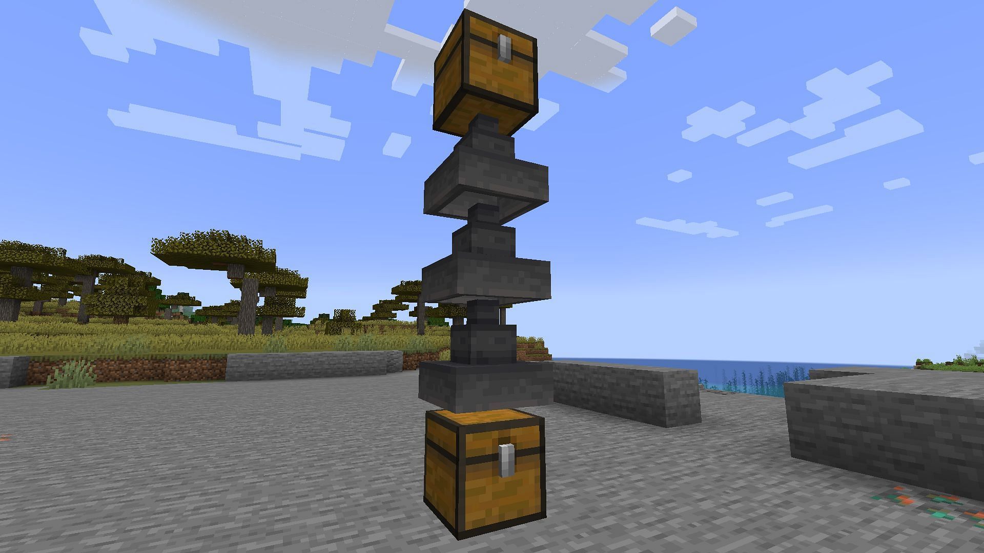 Players will no longer need large item elevators thanks to these upward hoppers (Image via Mojang)