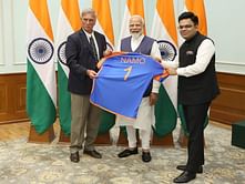 [In Pictures] BCCI present Prime Minister Narendra Modi with special Indian jersey after T20 World Cup triumph