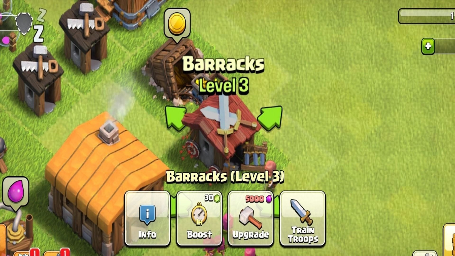 Barracks are used for training troops (Image via Supercell)